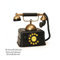 Vintage Rotary Telephone Ornament Weathered Antique Telephone Model Artistic
