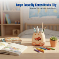 Car Shaped Pen Holder, Large Capacity Desk Organizer, Kids Stationery Storage Box for Boys and Girls