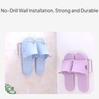 Stainless Steel No-Drill Wall Mounted Slipper Rack