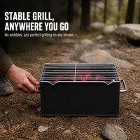 Portable Carbon Steel BBQ Grill for Outdoor Camping and Home Use