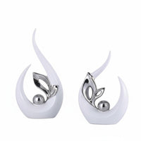 Elegant Accent Piece Modern Abstract Ceramic Sculpture Long-Lasting Luxury Table Ornament Modern Art Sculpture for Living Room, TV Cabinet, Bookshelf, Office Desk