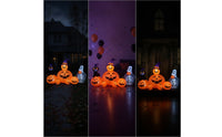 6 Pieces Inflatable Halloween Inflatables Outdoor Inflatable Yard Decorations Cute Inflatable Pumpkins with Ghost Spooky for Lawn, Garden