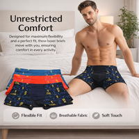 Men's Breathable Modal Boxers with Moisture Wicking Flat Leg Design for Daily Wear, Soft Active Underwear Multipack for