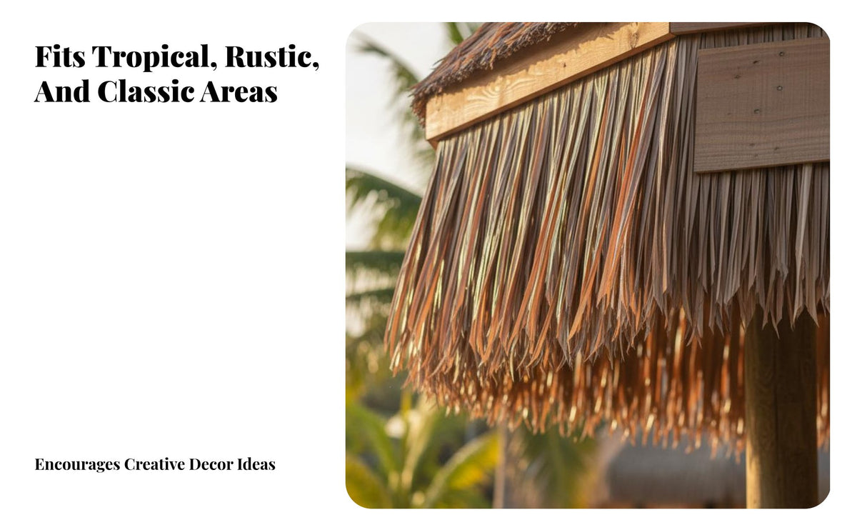 Simulation Thatch Tile Weather Resistant Faux Thatch Roofing Realistic Appearance Straw Roof Panel for Business Owners, Roofs, Resorts, Gazebo