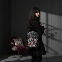 Ita Backpack with Transparent Panel Wing-Shaped-Wing Gothic Backpack Edgy Bag Sturdy for Cosplayers, Teens