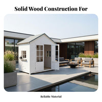 Prefabricated Wooden Cabin Weather Resistant Assemblable Backyard Cabin Enclosed Design Home-Assembled Garden Log House for Gardeners, Homeowners