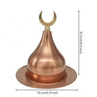 Copper Sugar Bowl Matching Tray Copper Sugar Dish Seasoning Container Bell-Shaped Storage Jar Antique Design