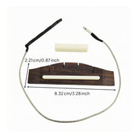 ABS Ukulele Bridge Set Braided Lead Ukulele Saddle Nut Kit Metal Plug Replacement Hardware Dark Brown