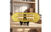 Abacus with Display Stand Gold-Colored Decorative Abacus Engraved Desk Decor for Office