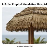 Artificial Thatch Tile Waterproof Synthetic Thatch Roofing Weather Resistant Synthetic Straw Roof Tile for Contractors, Bamboo Bar, Gazebo