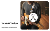 Electric Bass Guitar Strap Wide Compatibility Acoustic Electric Guitar Strap Unique Patterns Woven Instrument Belt for Guitarists, Adults, Stage, Home