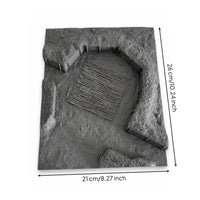 Raised Ground Embankments Cannonry Position Position Diorama WW2 Trench Base Textured Terrain Base Gray Finish