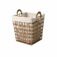 Japanese design Lidded Faux-Rattan Basket Woven Texture Clothes Hamper With Lid Laundry Container Stylish Design for Families, homeowners, Students, Bathroom, Bedroom, Closet, Dorm Room
