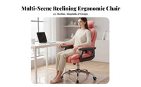 Thickly Padded Cushion Ergonomic Gaming Recliner Linked Armrests Reclining Sled Base Armchair Adjustable Headrest Computer Chair Breathable Backrest for Gamers, People Who Work from Home, Students, Dorm Room, Bedroom