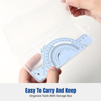 Metal Ruler Set, Wave Ruler, Triangle Ruler, Protractor, Student Exam Measurement Tools, Storage Box