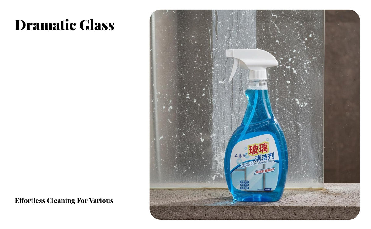500 Ml Glass Cleaner Spray Removes Water Stains Lavatory Glass Descaler Non-Damaging Formula Mirror Cleaning Solution for Household, Home, Living Room