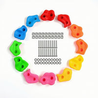10 Pieces Climbing Holds with Mounting Hardware Colorful Rock Climbing Holds with Hardware Varied Color Wall Grips Wall Grips for Young Children
