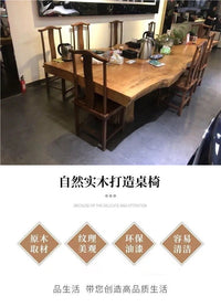 侘寂风古典原木茶桌复古做旧自然面装饰展示长桌民宿实木餐桌茶台