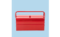 Folding Foldable Metal with Trays Heavy Duty Folding Handheld Tool Box for Garage, Workshop