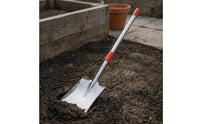 Stainless Steel Telescopic Shovel Single-Piece Construction Extendable Handle Shovel Metal Blade Extendable Handle Trowel Polished Silver