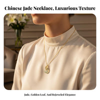 Chinese Jade Peace Buckle Necklace Handcrafted Elegance Chinese Jade Clavicle Chain Fashionable Fashion Accessory for Women, Maternal Holiday