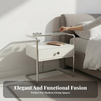 Light Luxury design 3-Tier Glass Accent Table Modern Design Nightstand Multi-Functional Household Furniture Space-Saving for Apartment Dwellers, Homeowners, Students, Bedroom, Living Room, Entryway, Office