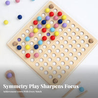 Fine Movement Skills Development Mirror Symmetry Game Hand-Eye Coordination Clip Bead Game Spatial Reasoning for Preschoolers