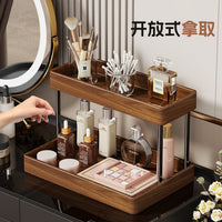 Wooden Cosmetic Storage Rack with Drawers for Makeup Organizer