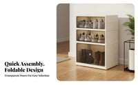 Dustproof Clear Shoe Storage Box Dust-Proof Foldable Shoe Cabinet Easy Assembly Installation-Effortless for Sneakerheads, Apartment Dwellers, Families, Entryway, Hallway, Bedroom, Living Room