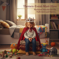 Halloween Kids' King and Princess Crown Props for Stage Performances and Awards