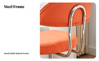 Height Adjustable Armless Low-Back Roller Chair Five-Star Base Armless Rolling Stool Thick Cushion Swivel Seat Space Saving for Students, Home Users, Adults, Study Room, Small Areas, Bedroom, Vanity