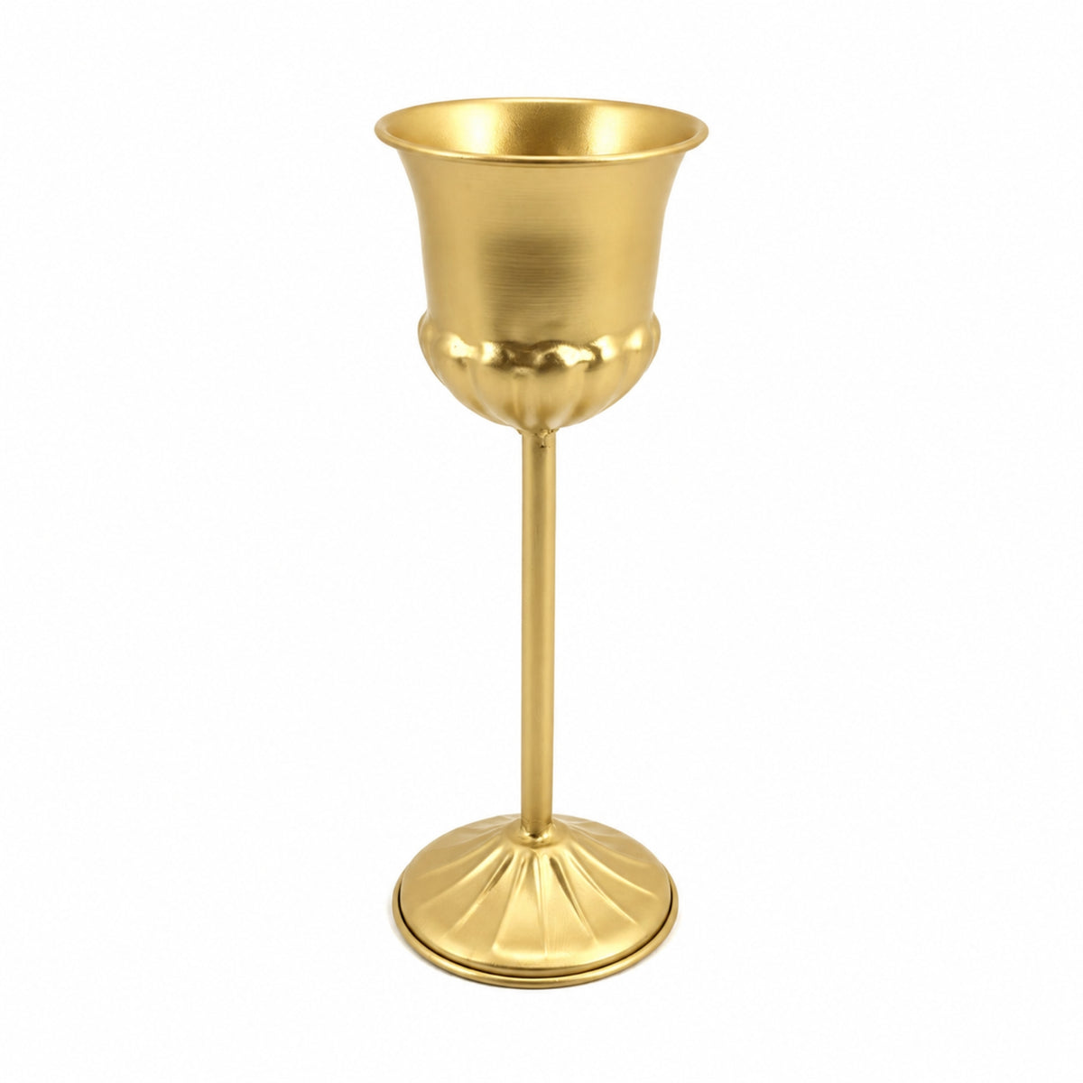 Gold-Colored Goblet Vase Slender Vase with Pedestal Flared Compote Bowl Golden for Receptions