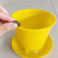 Automatic Chicken Feeder, Yellow Chick Feeder with Lid, No Mess Water Resistant Feeder for Duck Goose