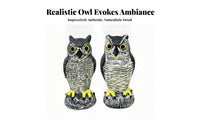 2 Pieces Feather-Textured Decorative Owl Ornament Set Stone-Look Base Plastic Owl Figurine Detailed Craft Home Decoration Collectible for Display