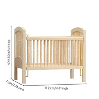 1/12 Dollhouse Crib Unfinished Doll Crib Paintable Dollhouse Cot for Crafters