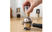 Stainless Steel Coffee Tamper with Flat Base Professional Espresso Tamper Weighted Press Polished for Baristas, Cafes