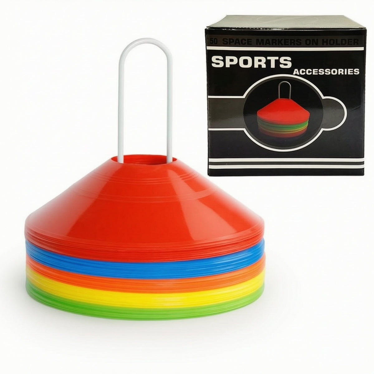 15 Pieces Sports Marker Discs Easy to Store Disc Cones with Holder Portable Agility Cones with Holder for Football Practice