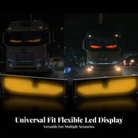 Glowing Eye Car Light USB Powered LED Car Sign Remote Control Flexible LED Array Panel for Truck Drivers, Business Owners