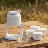 Non-Electric Hand-Crank Ice Shaver Compact Hand Crank Frozen Cone Machine Fast Shaving Kitchen Appliance Easy to Use