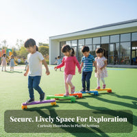 Indoor/Outdoor Use Sensory Training Balance Path Improves Physical Skills Modular Balance Beam Set Develops Coordination Kids Stepping Stones and Beams Non-Slip Surface for Preschoolers, Toddlers, Kindergarten, Daycare, Playroom