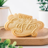 Happy Easter Cookie Stamp Food Easter Theme Cookie Biscuit Press Reusable 3D Biscuit Stamp for Home Cooks, Parents, Holiday Celebrations, Bakery