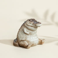 Crocodile Figurine Resin Crocodile Ornament Alligator Figurine Miniature Decor Textured for Collectors, Desk, Bookshelf