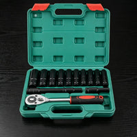 Socket Wrench Set with Case Resistant Socket Wrench Set Heat-Treated Tool Kit for Mechanics, Home Handypersons, Garage, Workshop, Home Maintenance