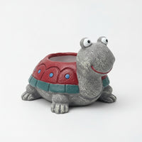 Cute Turtle Planter Whimsical Turtle Flower Pot Compact Animal Shaped Flowerpot Weathered for Gardeners