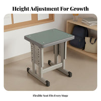 High-Density Cushion Student Writing Chair with Backrest Non-Slip Feet Adjustable Student Chair Support Breathable Design for Primary School Students, Teens, Parents, Classroom, Tutoring Center, Home, Bedroom