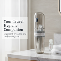 Portable Travel Mouthwash Cup Set with Toothbrush Holder and Storage Case