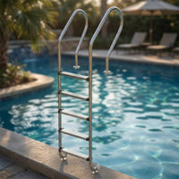 Stainless Steel Pool Ladder No Permanent Holes Pool Ladder with Handrails Rust-Resistant