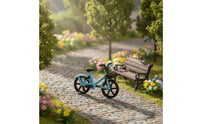 1:64 Miniature Scale Figure Highly Detailed Girl with Two-Wheeled Vehicle Model Tiny People Figurine Meticulous Workmanship