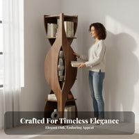 360-Degree Rotation Rotating Book Unit Space-Saving Rotating Hourglass Unit Modern Design Bookcase Multi-Tier Design for Apartment Dwellers, Homeowners, Living Room, Small Areas, Home Office, Playroom