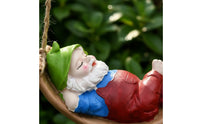 Gnome on Swing Compact Gnome Figurine on Swing Garden Dwarf Figurine Charming Cute for Gardeners, Patio, Porch